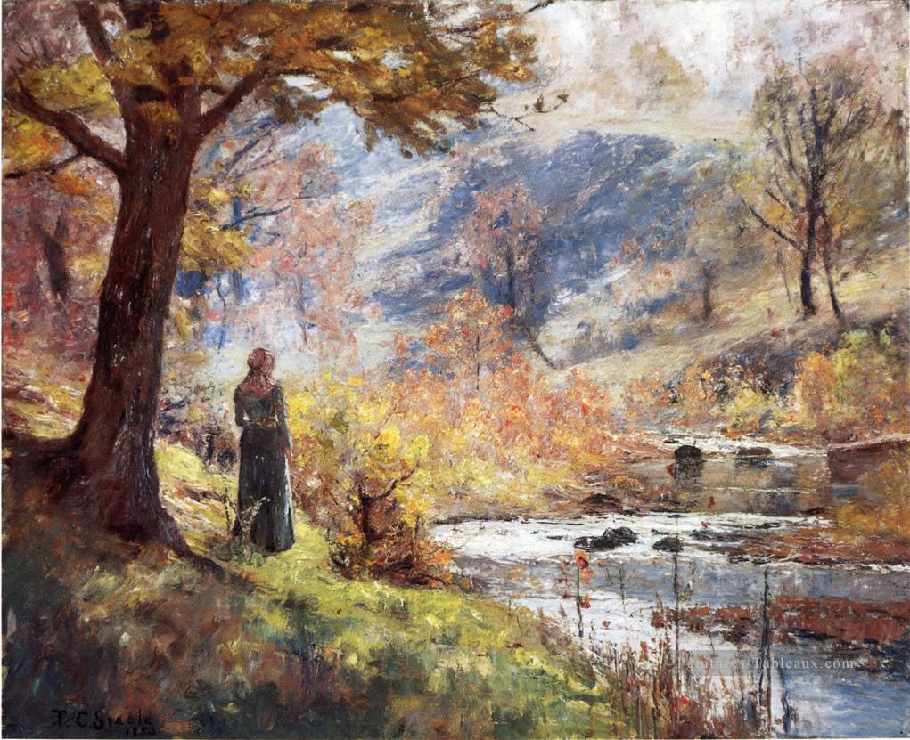 Matin par le ruisseau Théodore Clement Steele Peintures à l'huile
